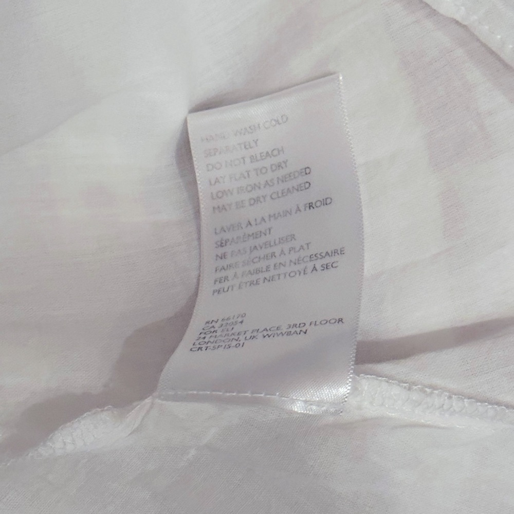 Cleobella Mar Ruffle White Marrakesh Smocked Textured Spaghetti Strap Dress L - Picture 8 of 16